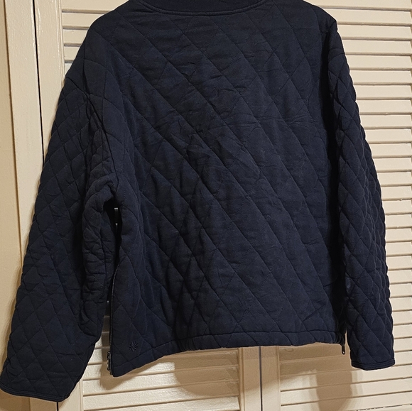 Athleta  Retroplush Quilted Crewneck Navy Blue  Sweatshirt. XL   V-GRK - Picture 4 of 11
